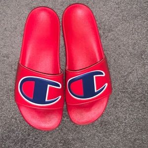 Red Champion slides Size 10
